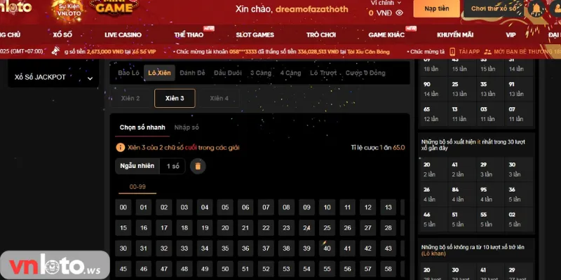 Lô xiên 3 kiếm thưởng hấp dẫn
